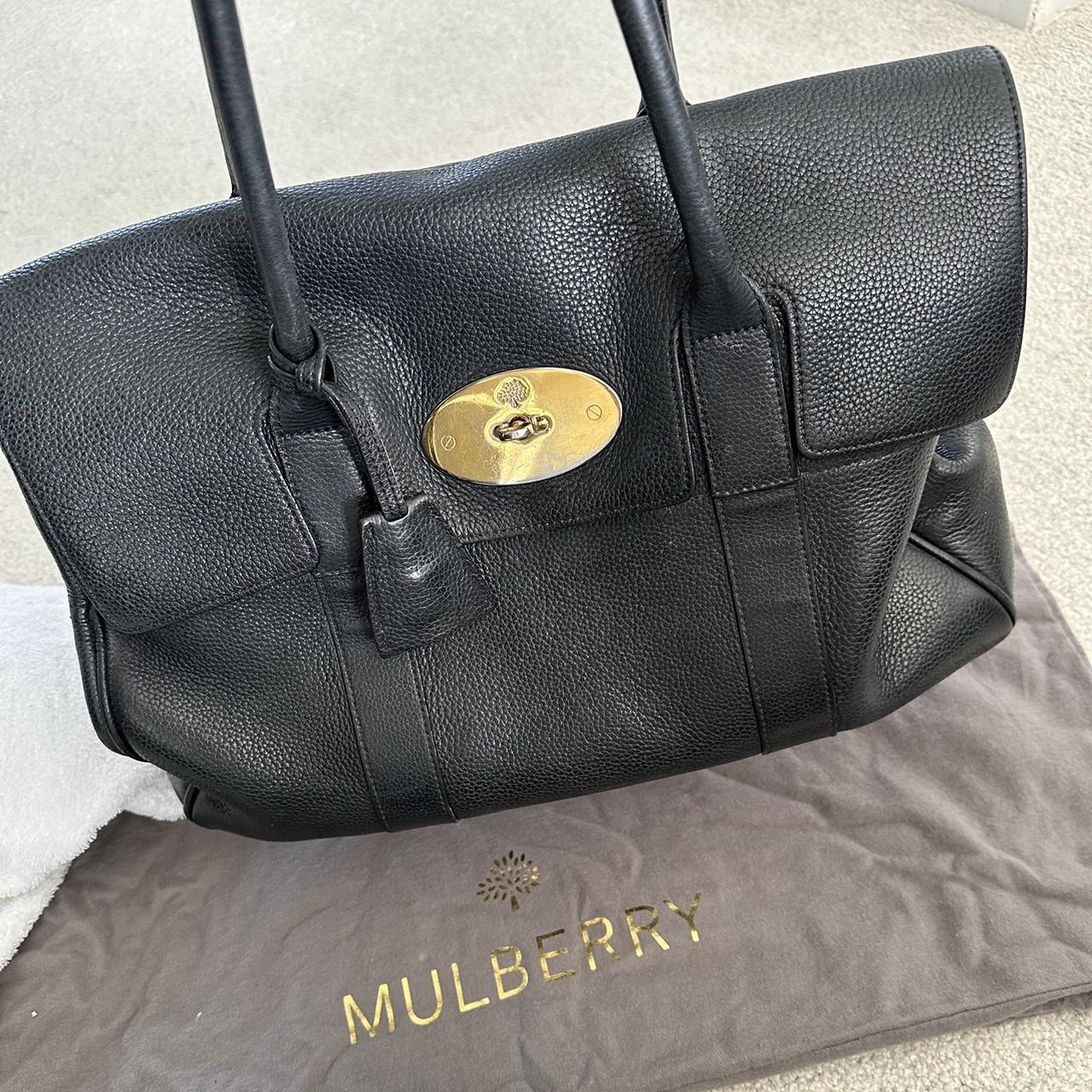 Mulberry Women's Gold and Black Bag | Depop