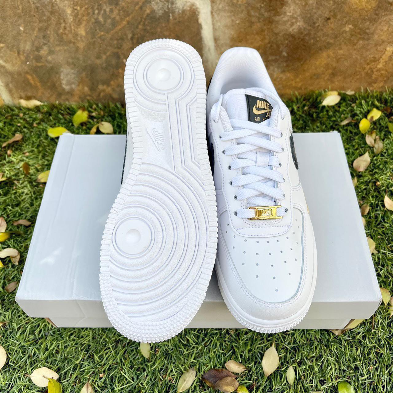 nike air force 1 white with black check