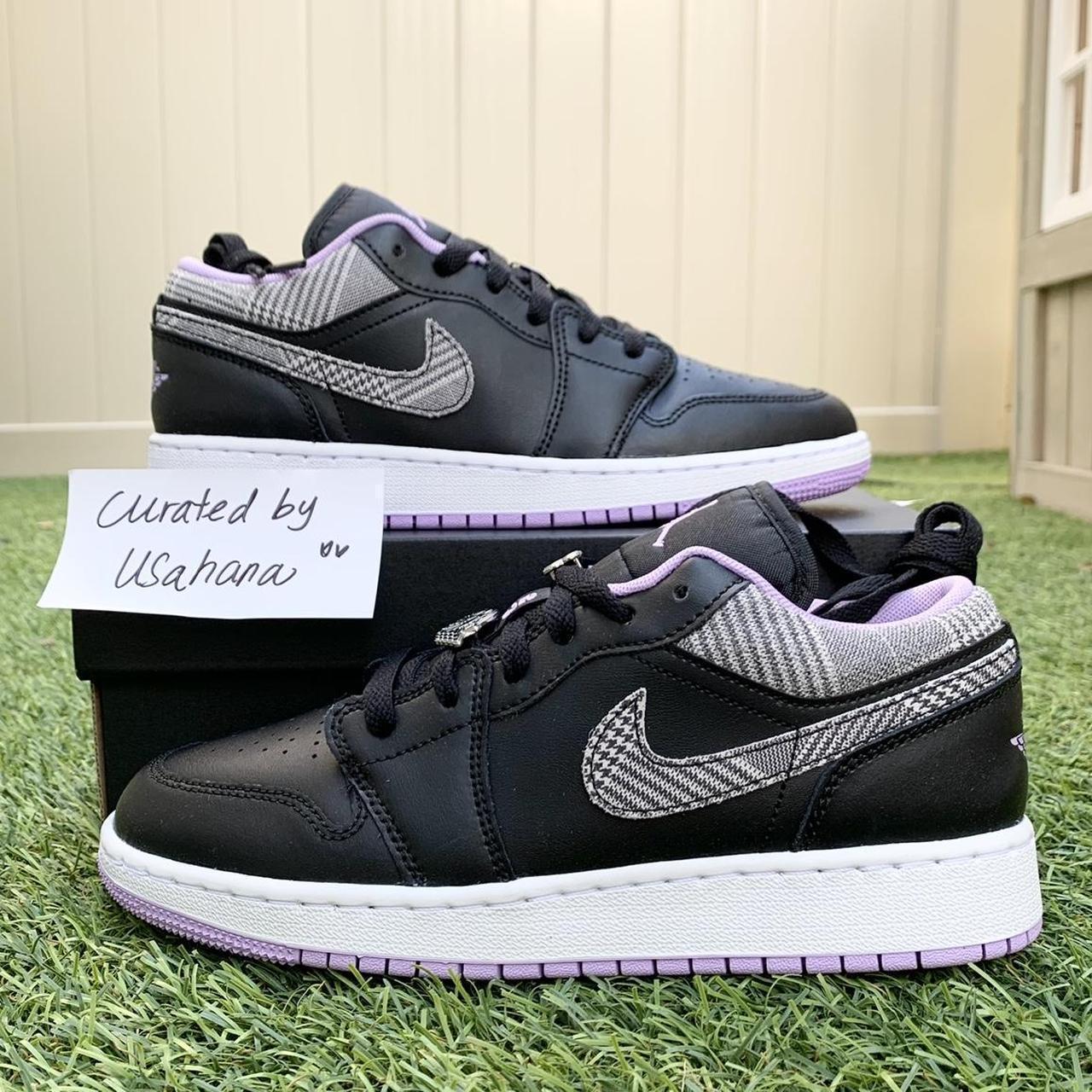 Nike air Jordan 1 Low GS black gingham shoes Brand... - Depop