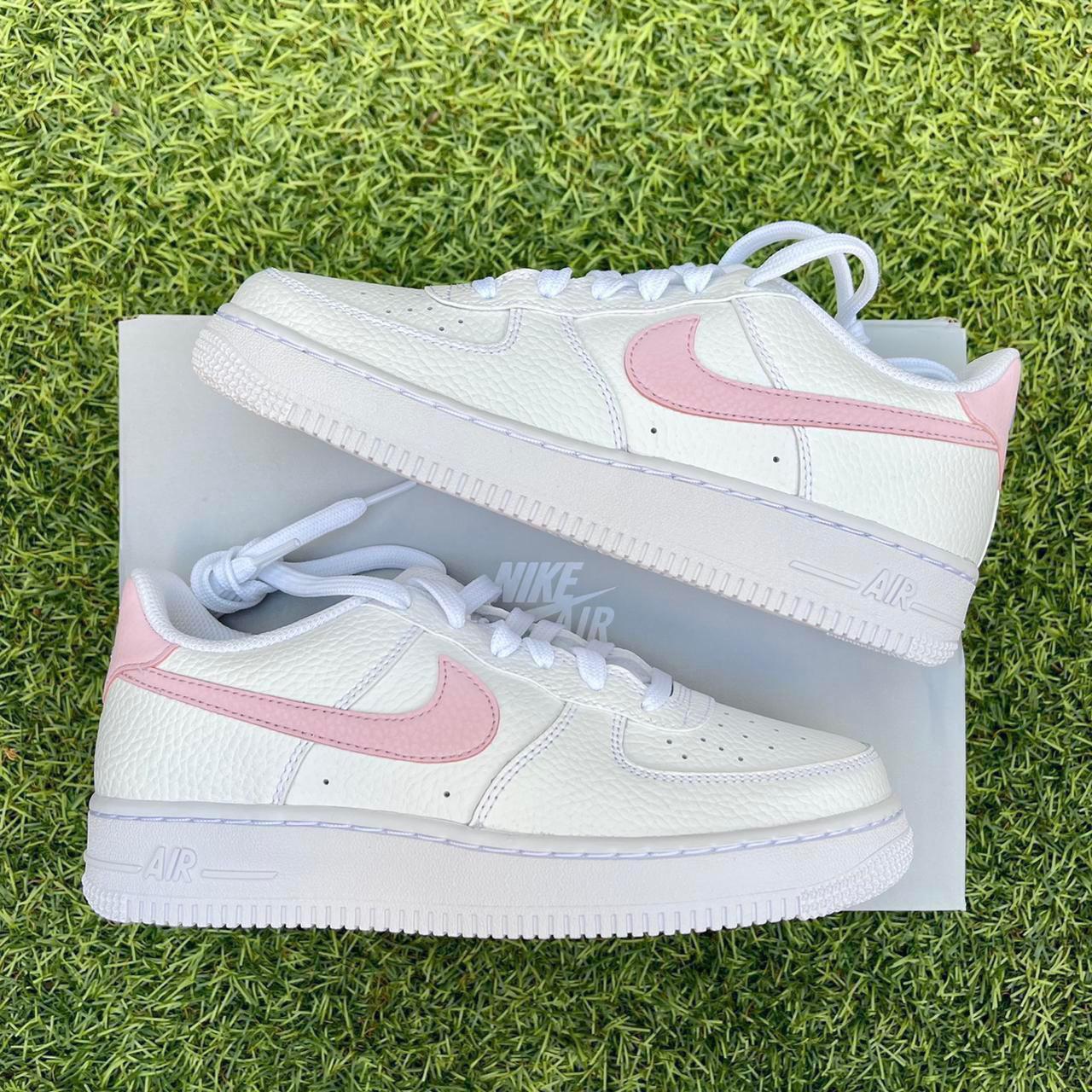 Nike Air Force 1 GS white pink foam shoes Brand... - Depop