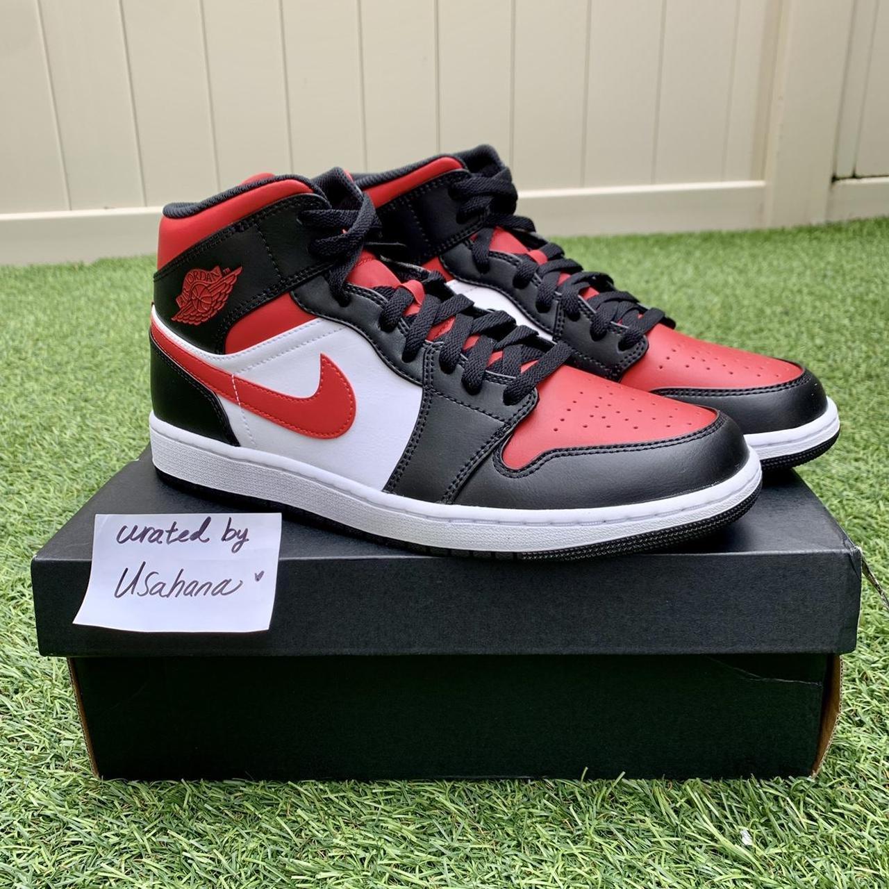 Nike Air Jordan 1 mid fire red Brand new Factory... - Depop