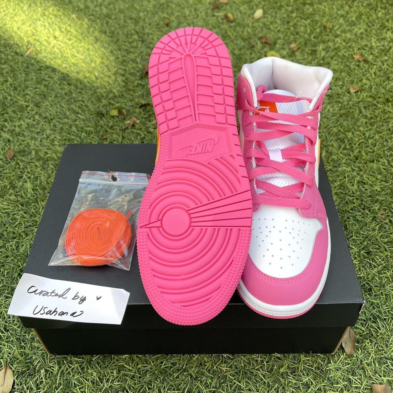 Nike Air Jordan 1 mid GS pink orange shoes 