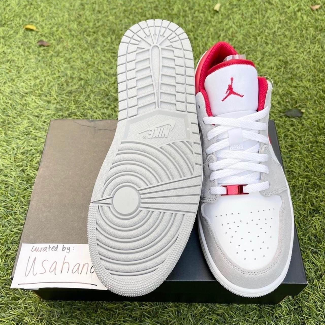 Nike air Jordan 1 Low grey red shoes Men’s size... Depop