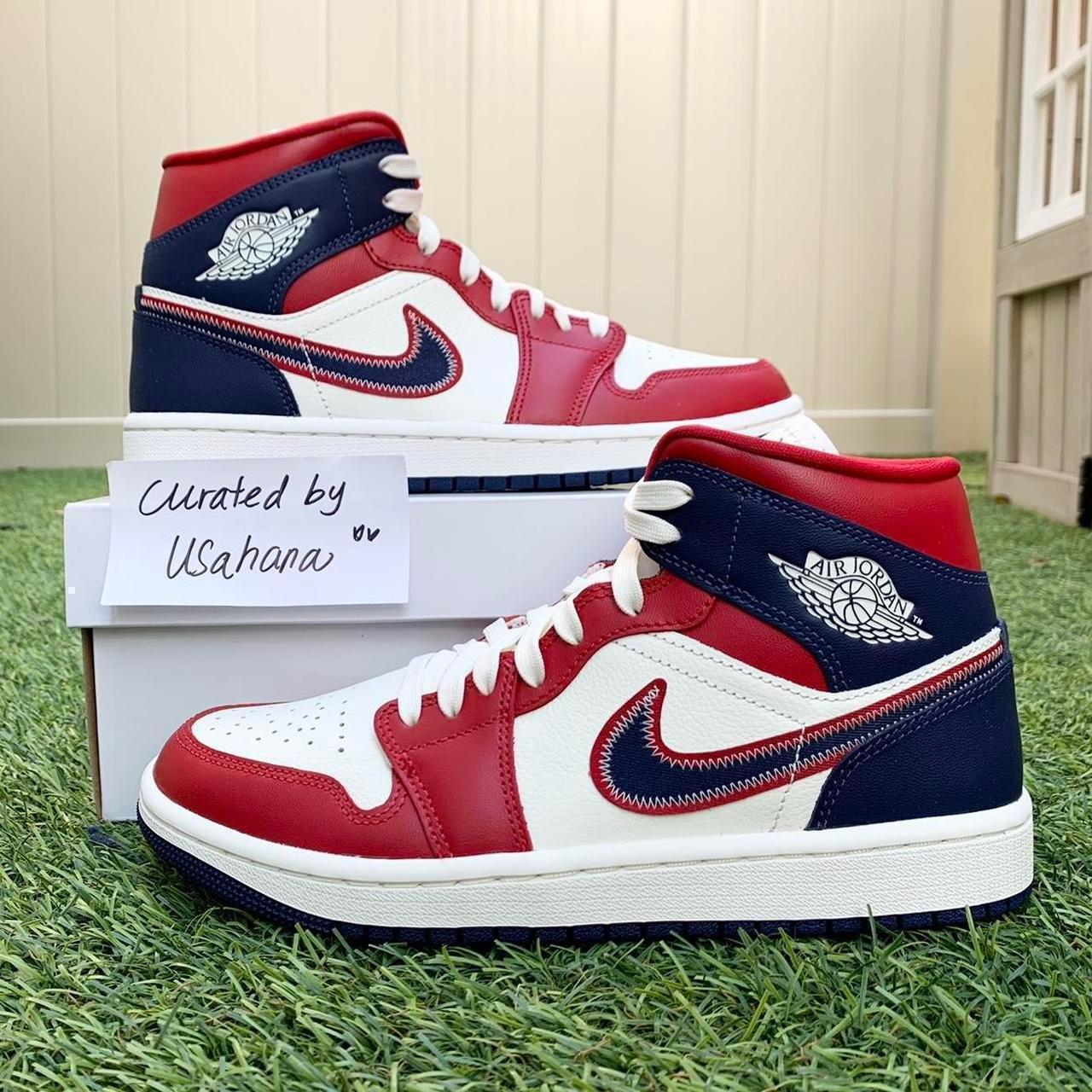 Fashion women's nike red white and blue shoes