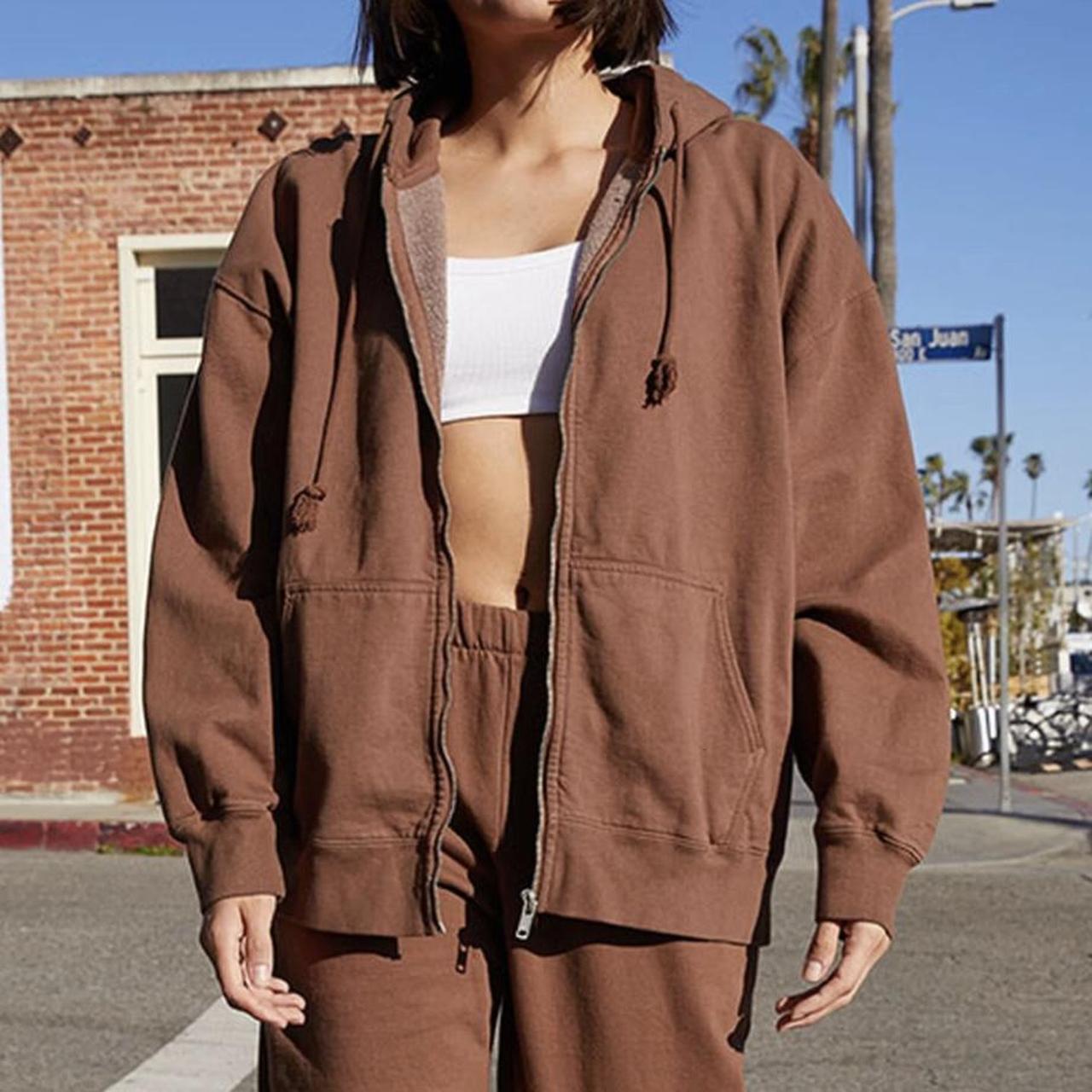 brandy brown “christy” zip up in oversized!... Depop