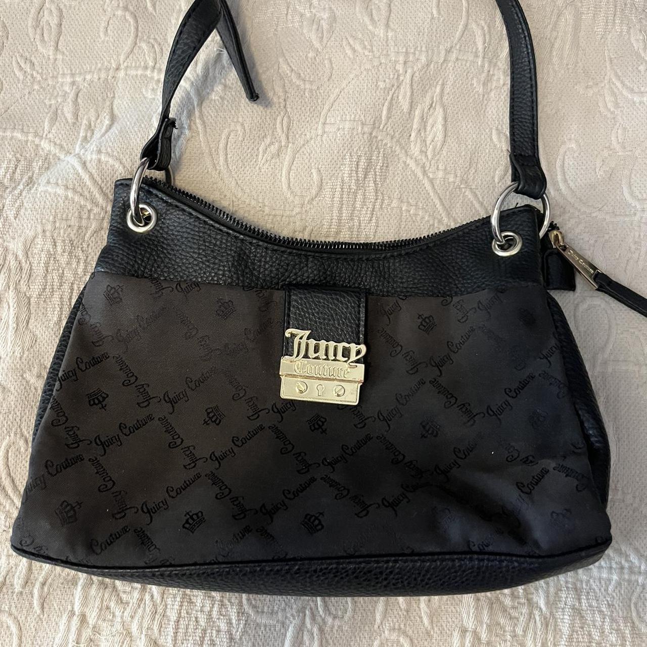 Vintage black leather juicy couture shoulder bag | Leather, Shoulder bag,  Bags