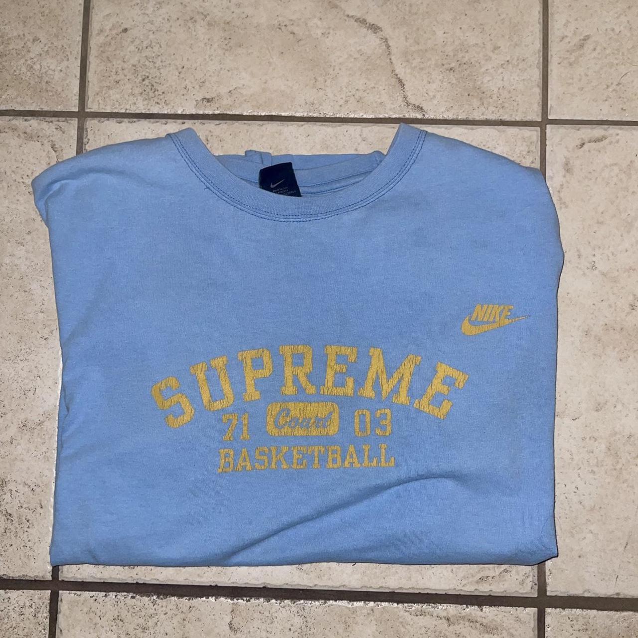 Nike Men's Blue and Yellow T-shirt | Depop