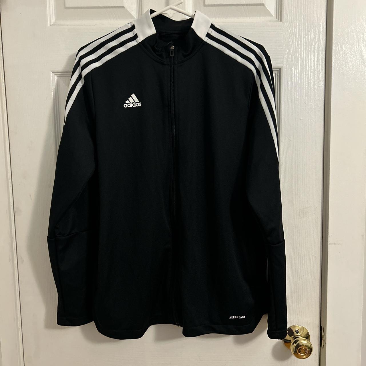 adidas zip-up jacket in perfect condition never... - Depop