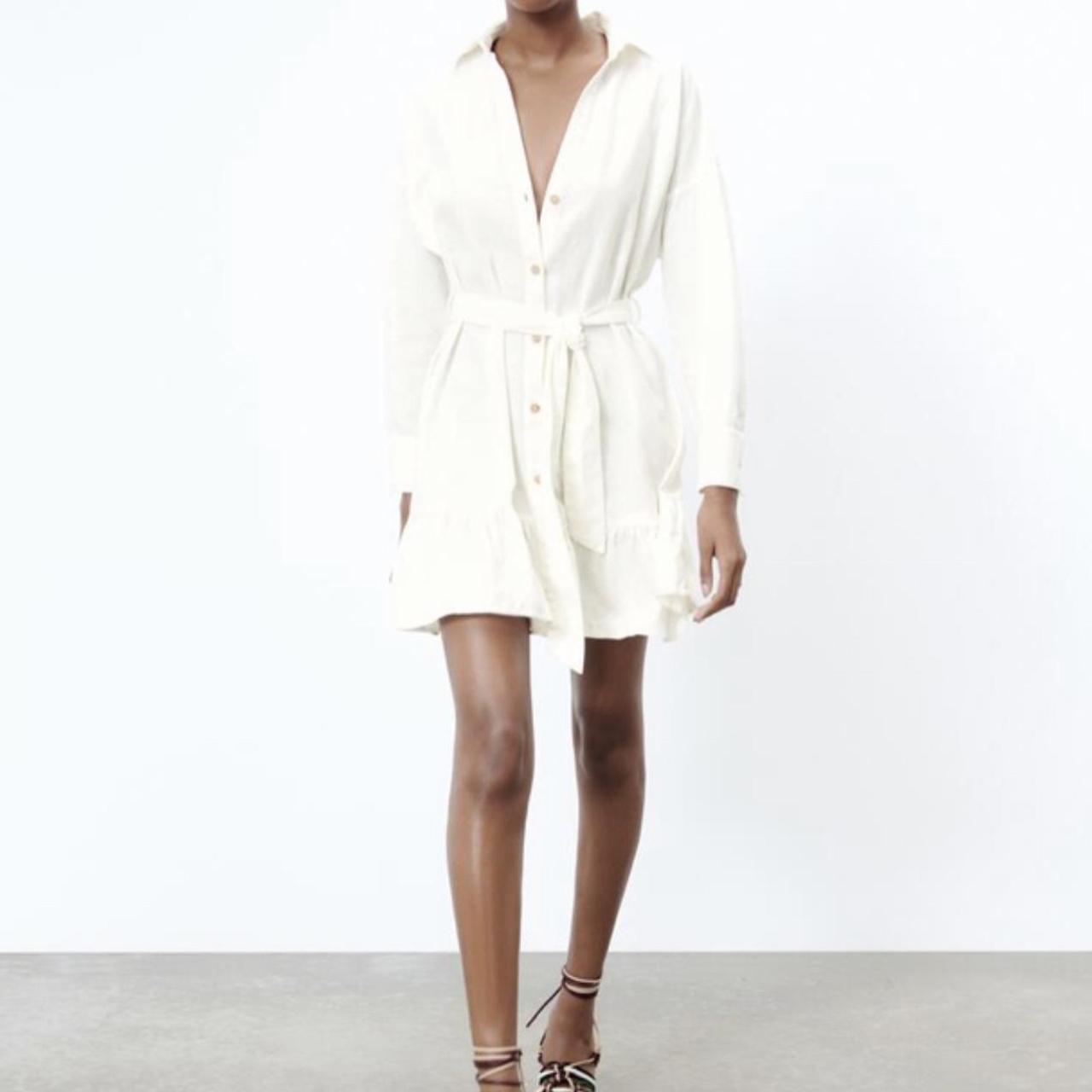 Zara Women's White Dress Depop