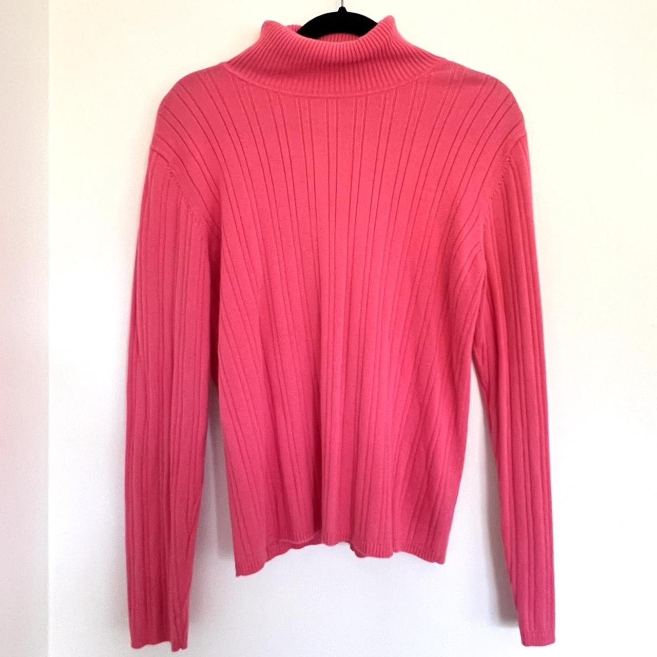 Talbots pink turtle neck sweater. 100% cotton. Soft... - Depop