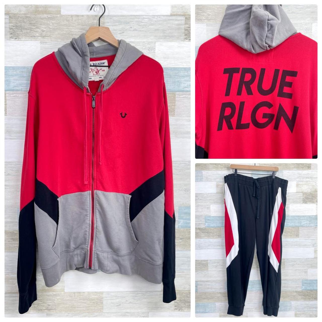 Mens True Religion Black/Red Hoodie! Size 3XL