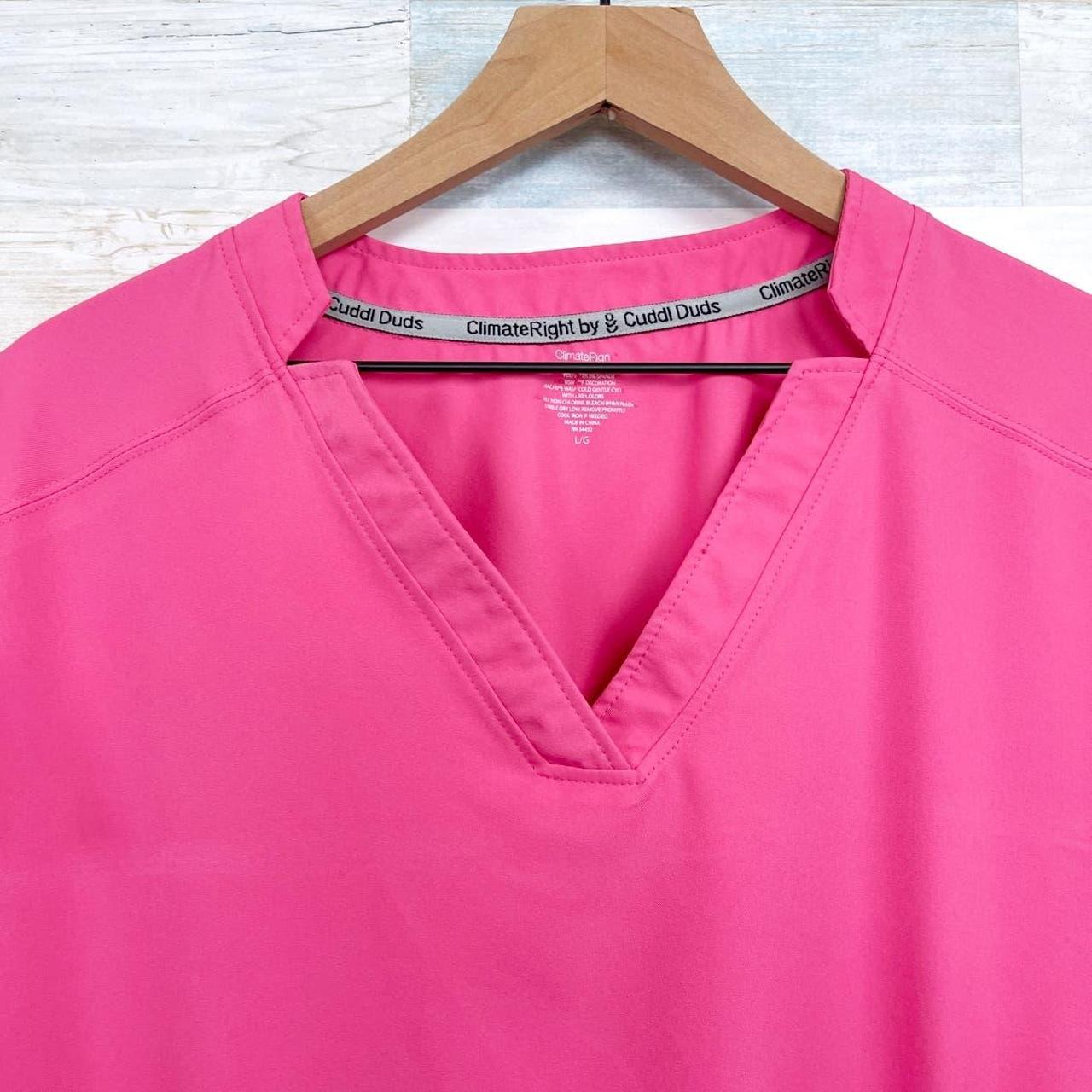 NEW ClimateRight By Cuddlduds Pink Scrub Top