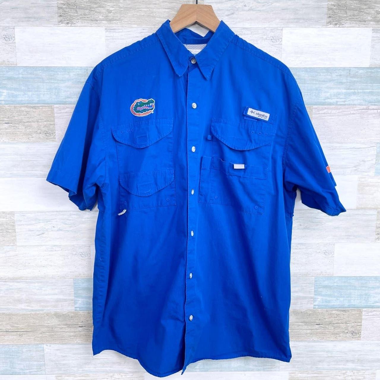 Florida Gators Bonehead Fishing Shirt Blue Brand: - Depop