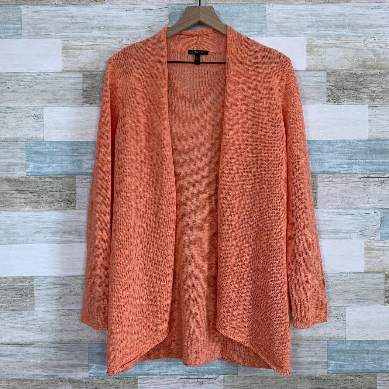 Eileen Fisher knitted linen orange pullover buy sweater