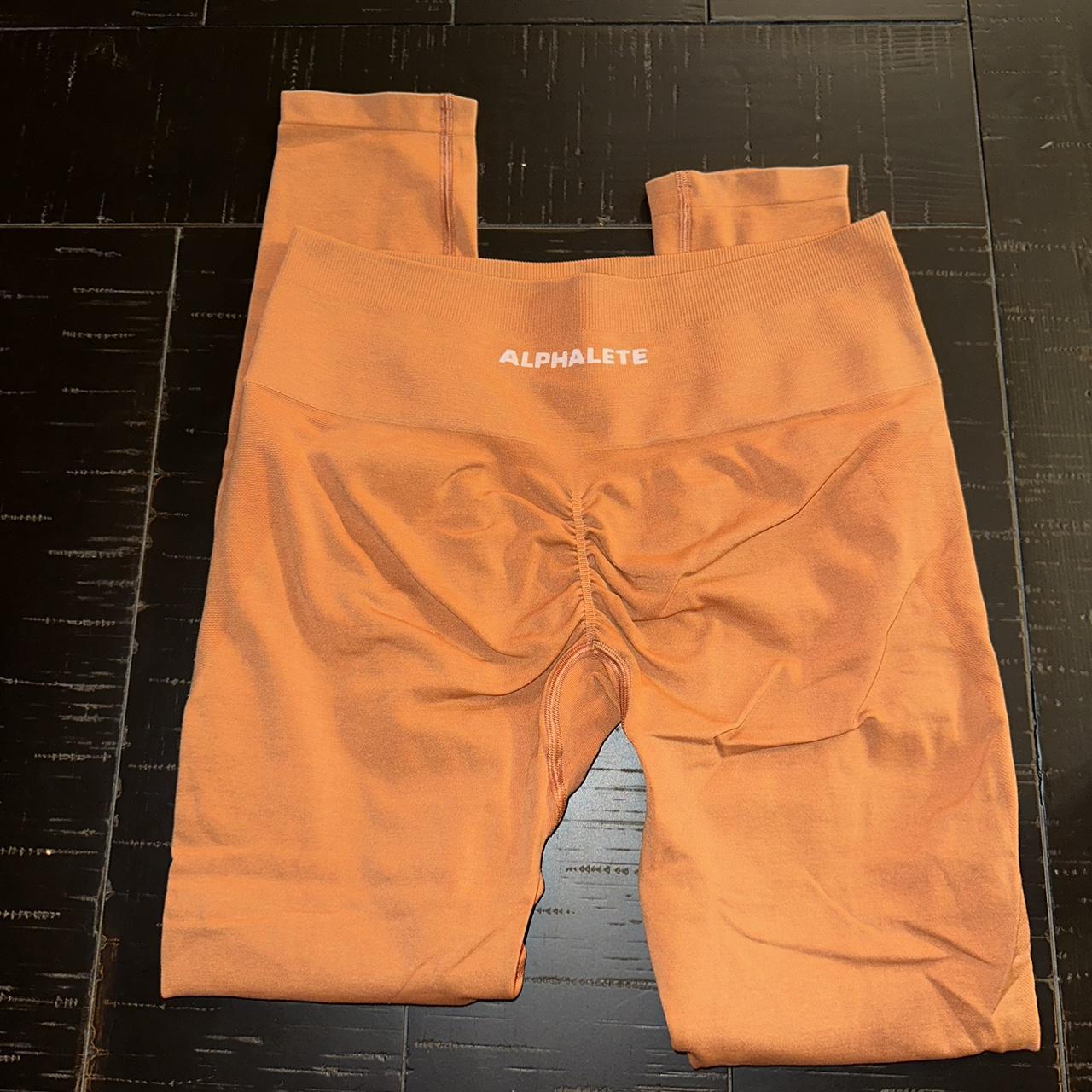 Alphalete Orange size large leggings worn once!... Depop