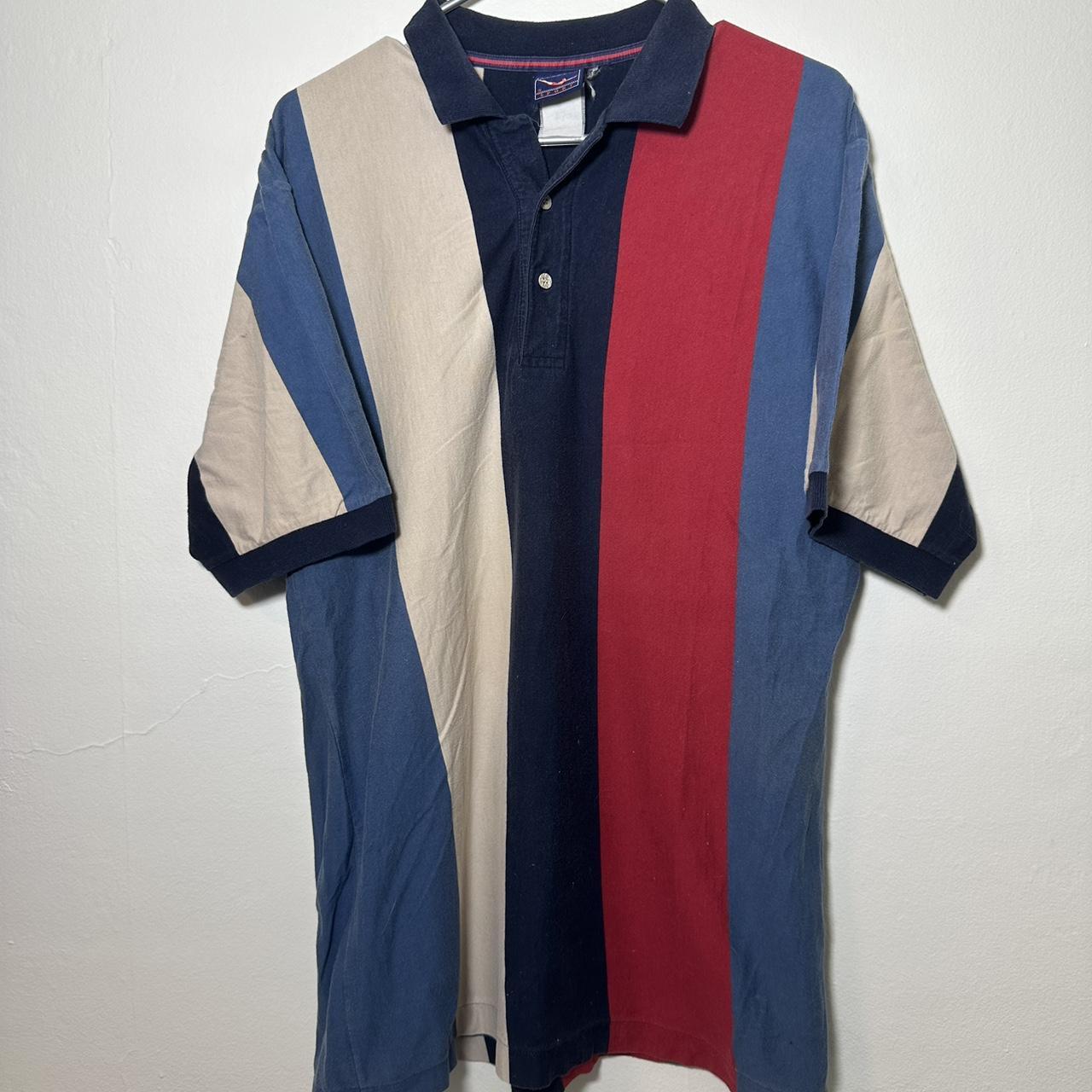 Vintage Men’s Jantzen Sport Striped Polo Shirt... - Depop