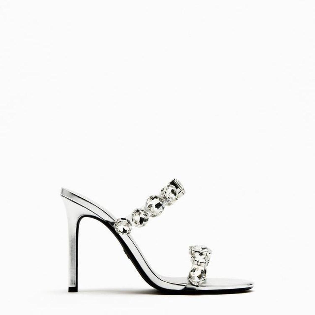 Silver deals mules zara