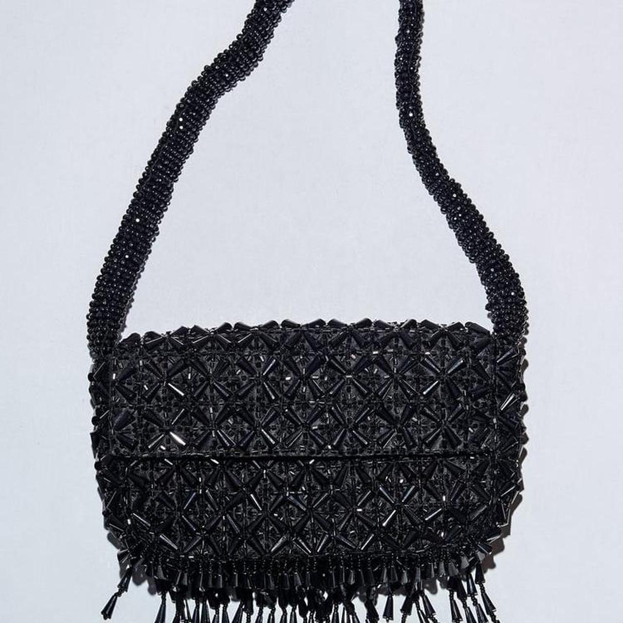 ZARA BEADED FRINGE SHOULDER BAG Shoulder bag with | Depop