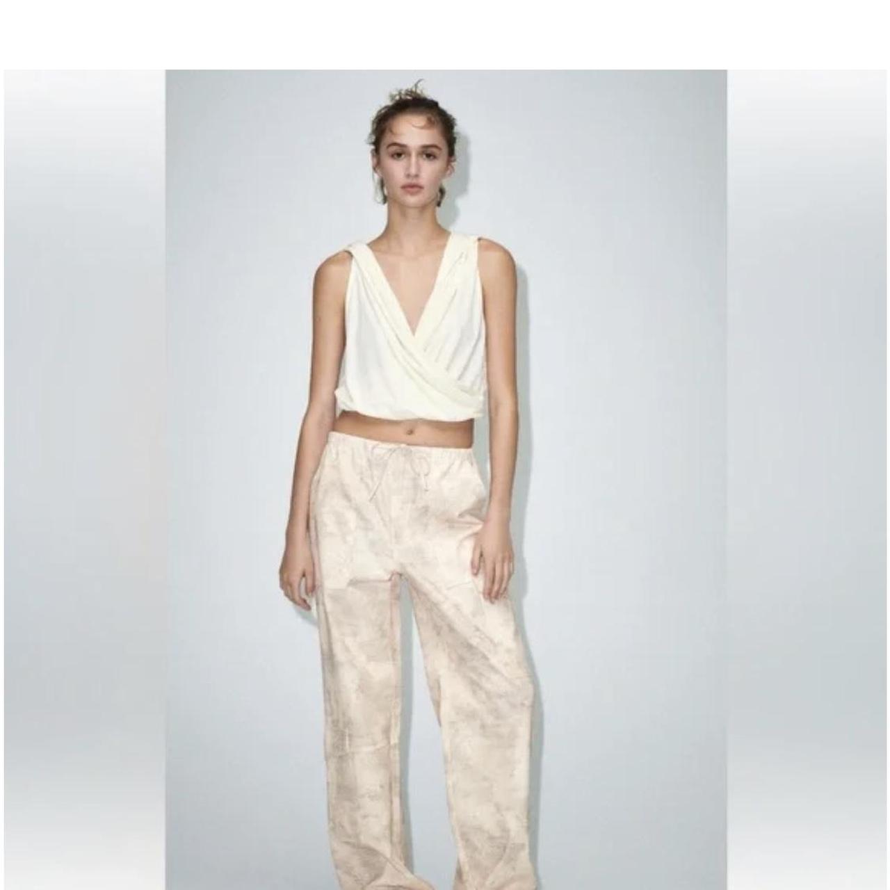 printed cargo pants zara