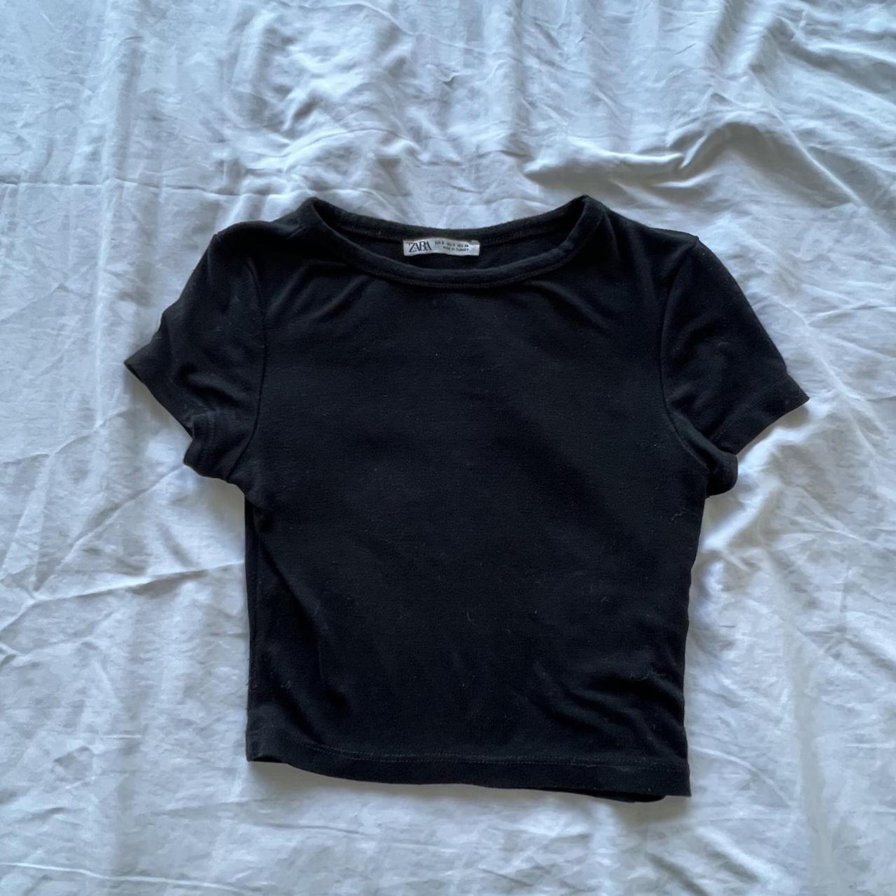 Zara Women's Black T-shirt | Depop