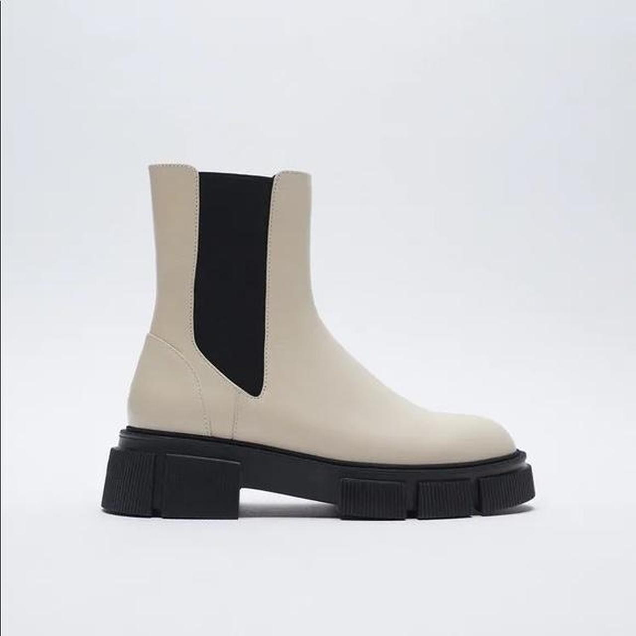 Zara Cream Lug Boot Open to Reasonable Offers! •... Depop