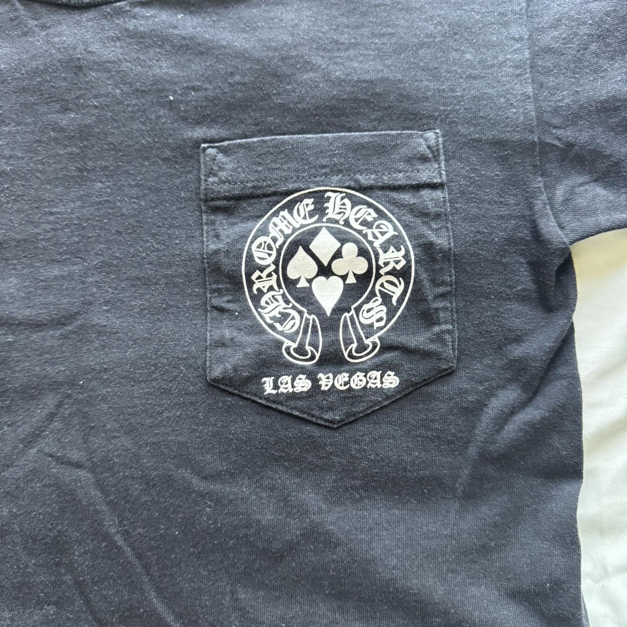 ★Chrome Hearts★ Las Vegas Exclusive Pocket Tee Black White Chrome Hearts Welcome to Las Vegas Pocket Tee Black | Parallel