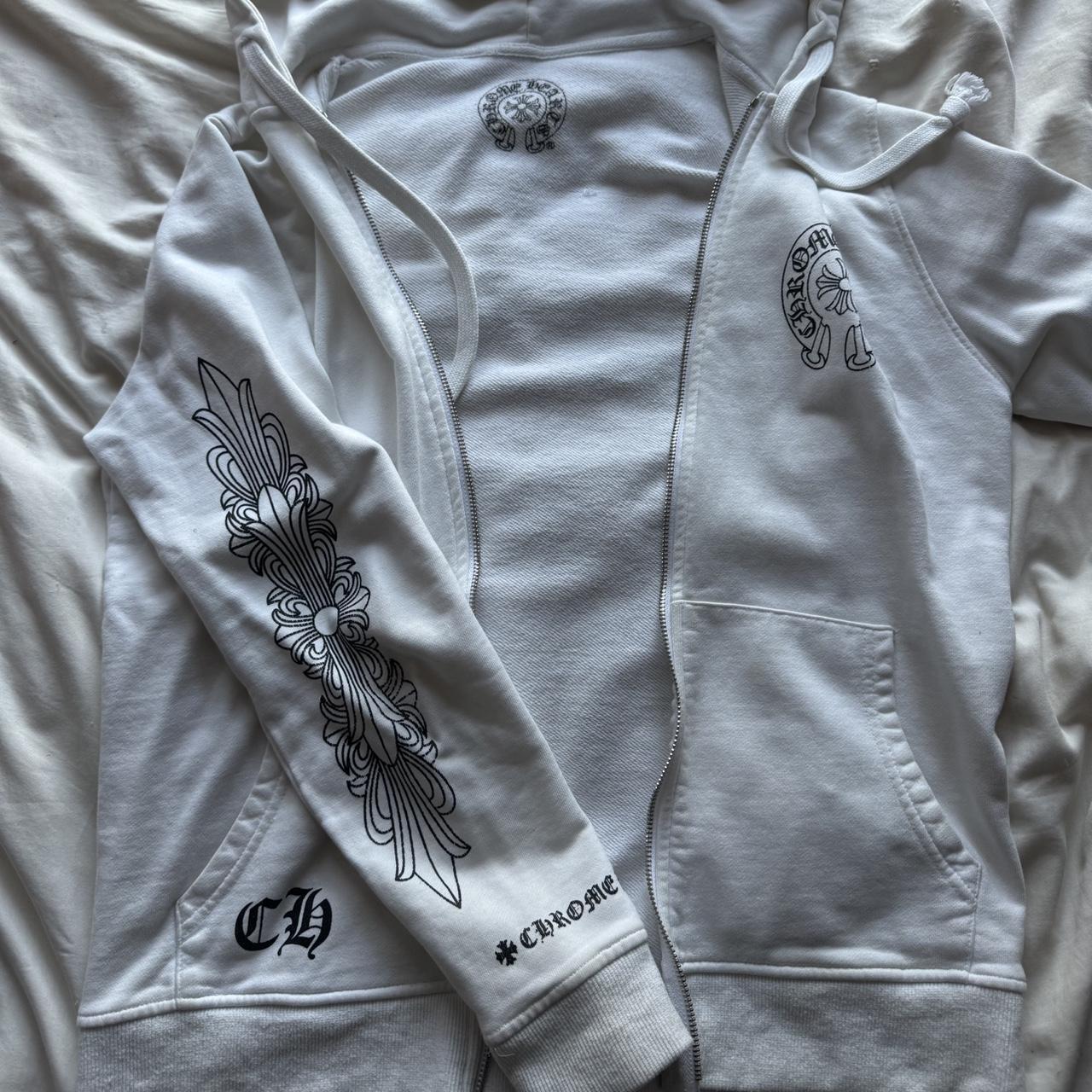 トップス Chrome Hearts Chrome Hearts Chrome Hearts Horseshoe Floral Cross-Sleeve