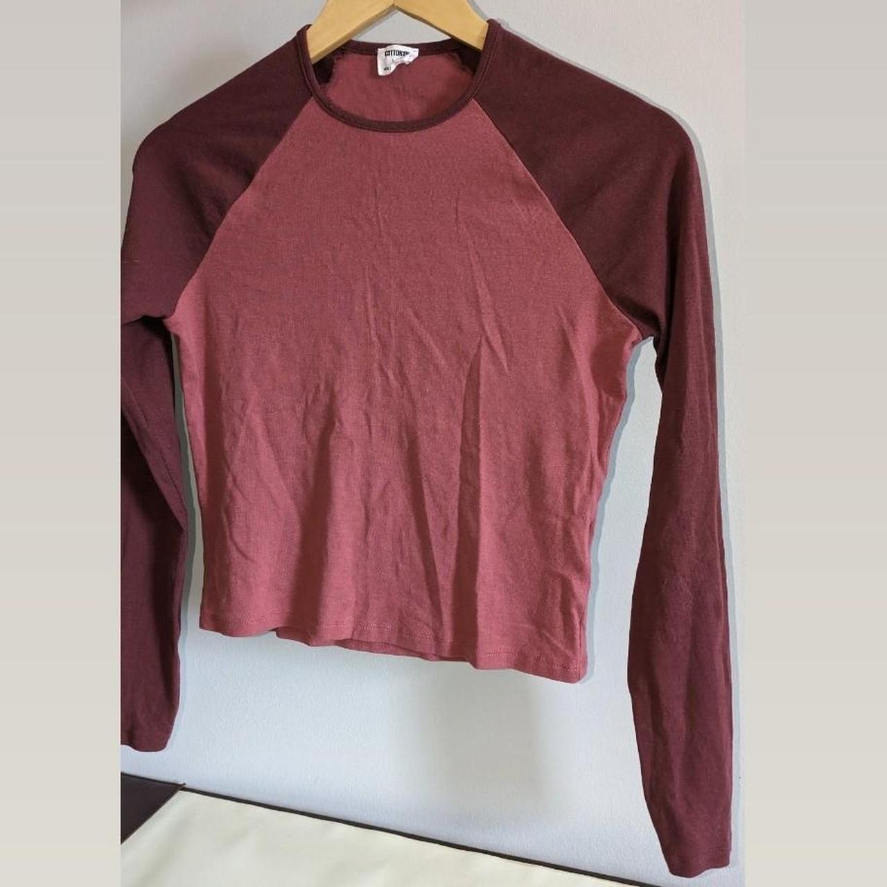 Maroon Long Sleeve top (with slight crop) Maybe... Depop