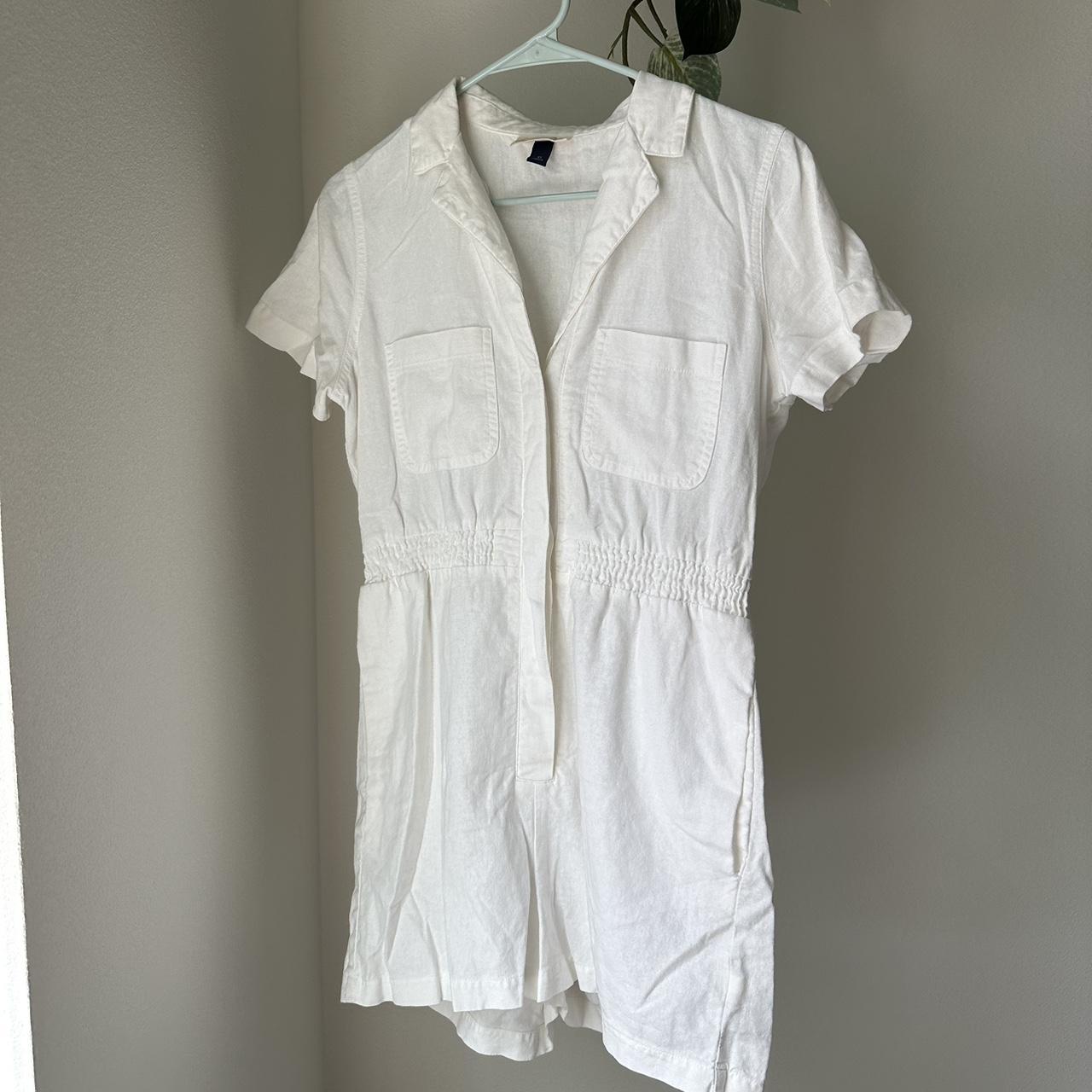 WHITE LINEN ROMPER 🤍🌾 Who doesn’t love a good white... - Depop