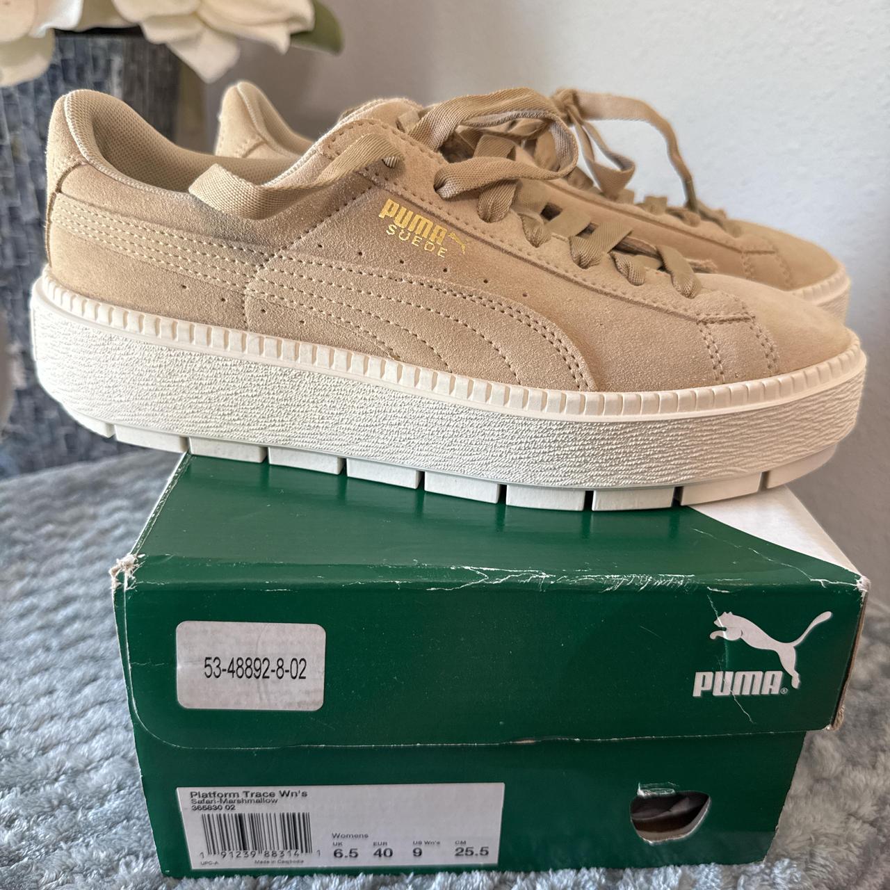 Puma Platform Trace Khaki Trainers Puma Puma Suede Platform Trace Never  Worn Shoe Depop