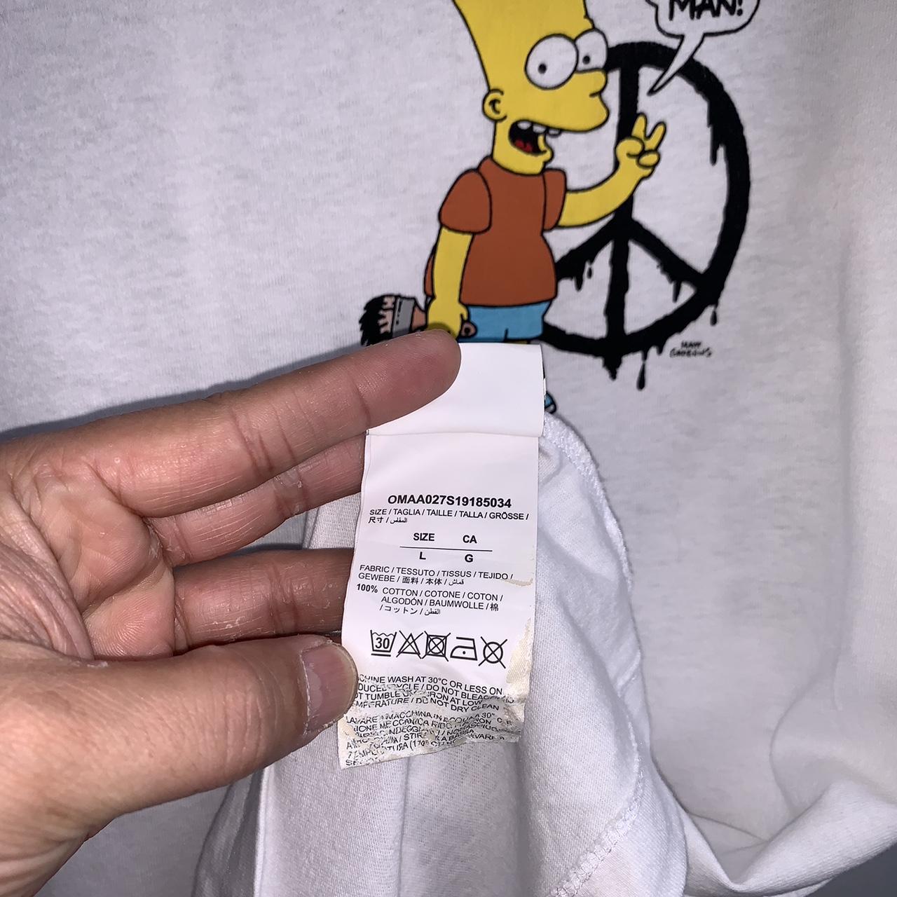 Off White Bart Simpson Peace Arrows Shirt Size on. Depop