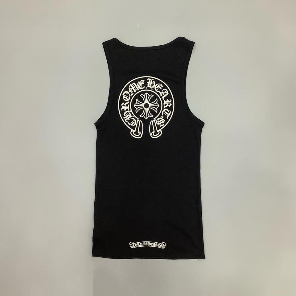 トップス CHROME HEARTS, Tank Top chrome-hearts-pink-horseshoe-
