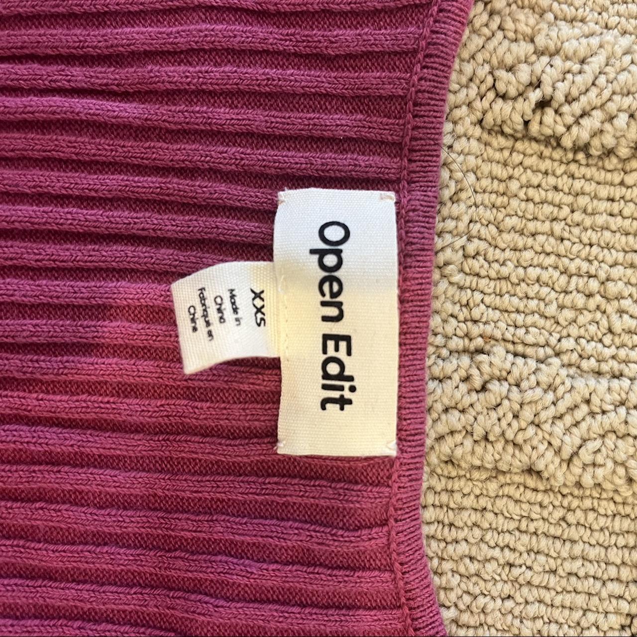 Open Edit Women's Pink and Burgundy Jumper | Depop