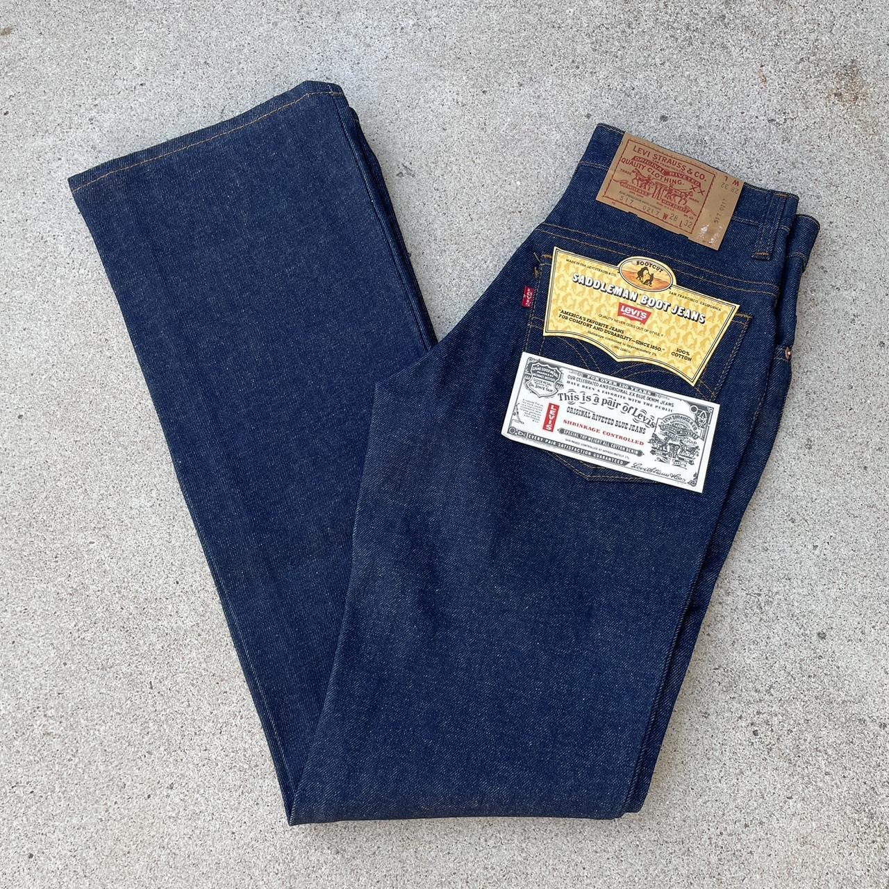 Vintage 80's NOS Deadstock Levi's 517xx Bootcut Dark... - Depop