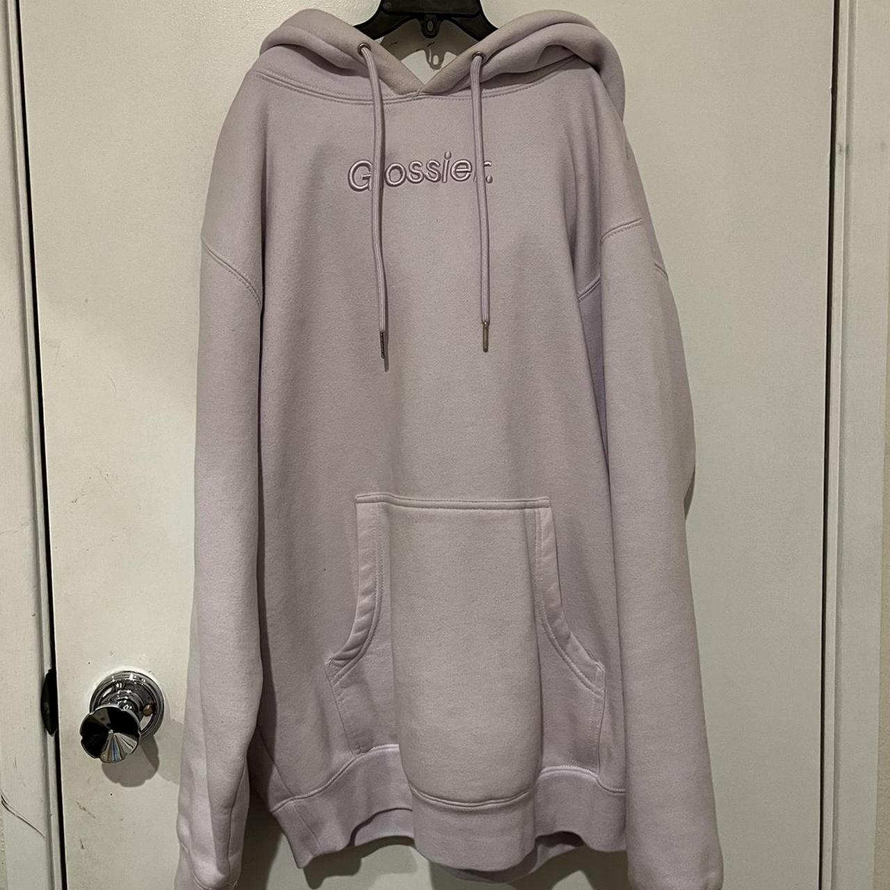 Purple Glossier Hoodie Size: small Staining on... - Depop