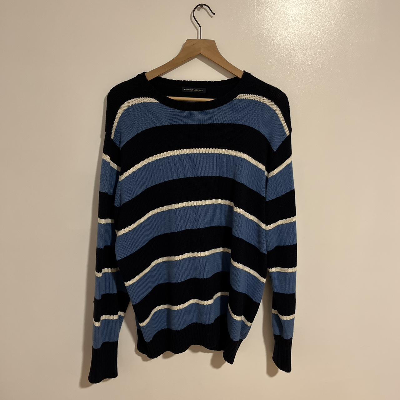 Brianna Sweater - Brandy Melville Stripped blue - Depop