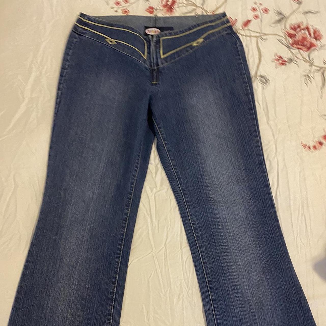 Low Rise Y2K Jeans Stretch Embroidered Western No... - Depop