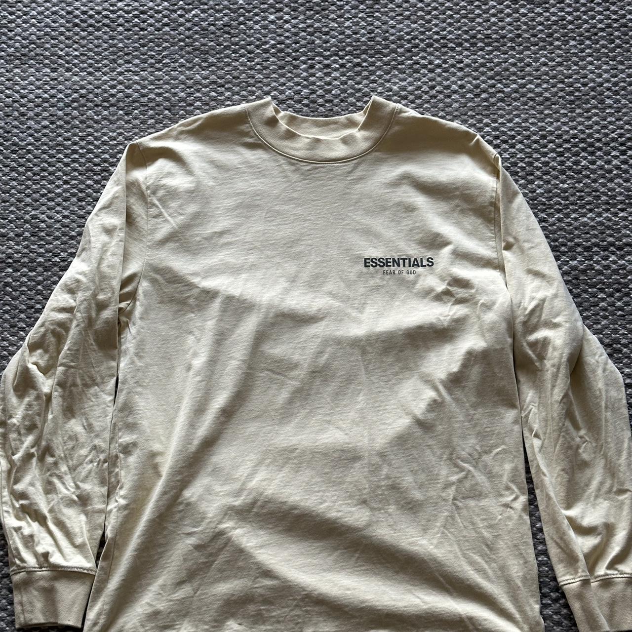 Fear of God Essentials. Long Sleeve T-Shirt. Yellow.... - Depop