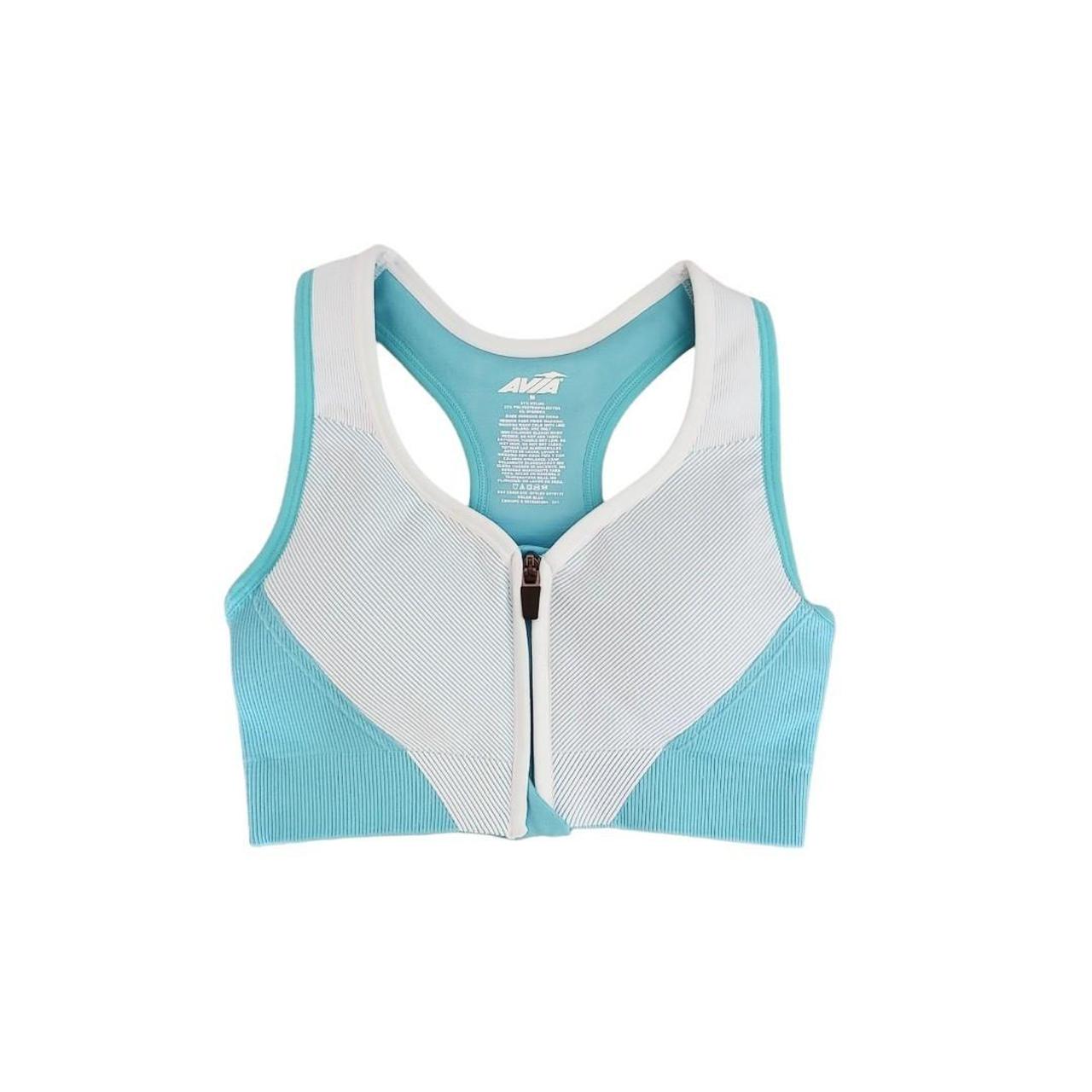 Avia Women's Seamless Zip Front Sport Bra,