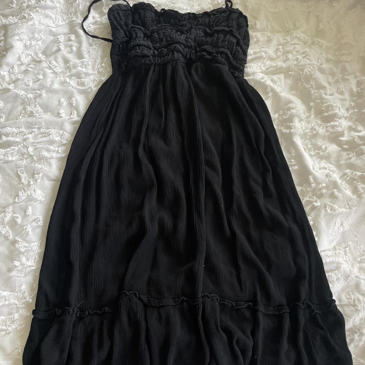 Charlotte russe black maxi dress with ruffles and. Depop