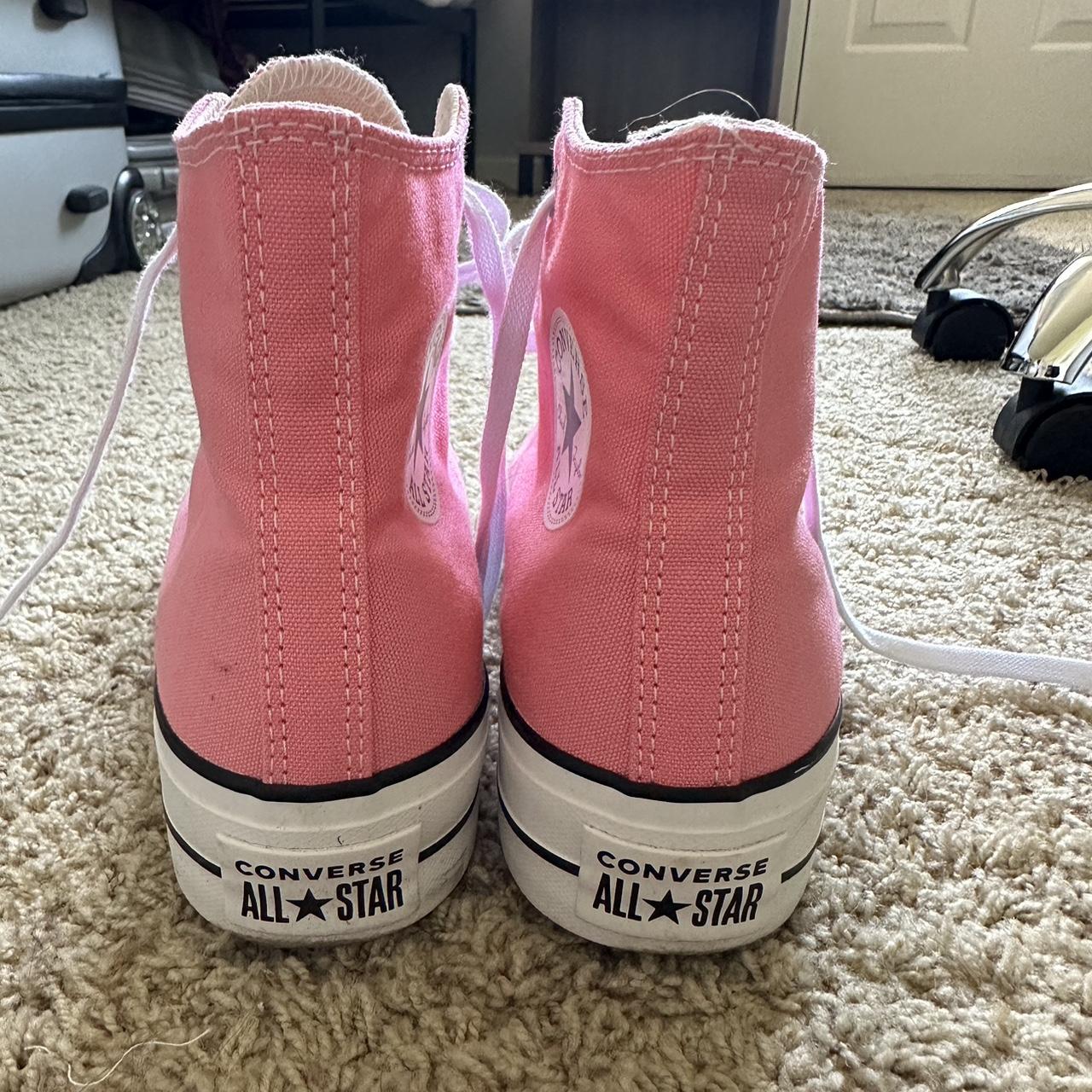 Baby pink platform converse - Women’s size 8 Worn... - Depop