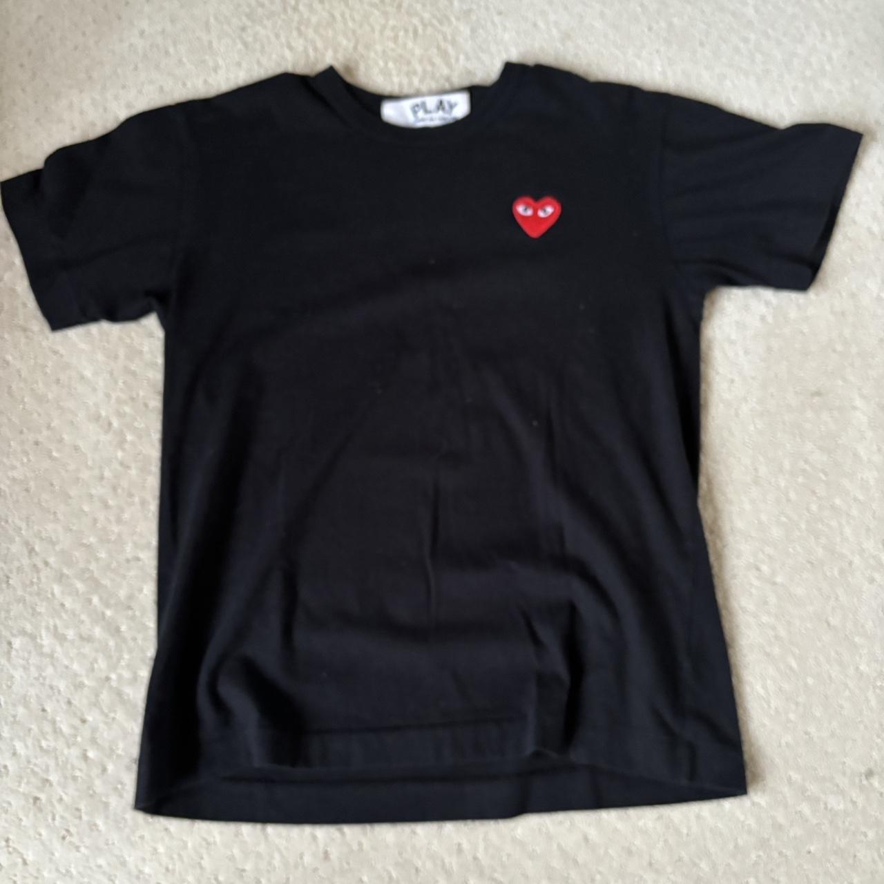 Black CDG Play Tshirt Size: M (true to size / 0.5... - Depop