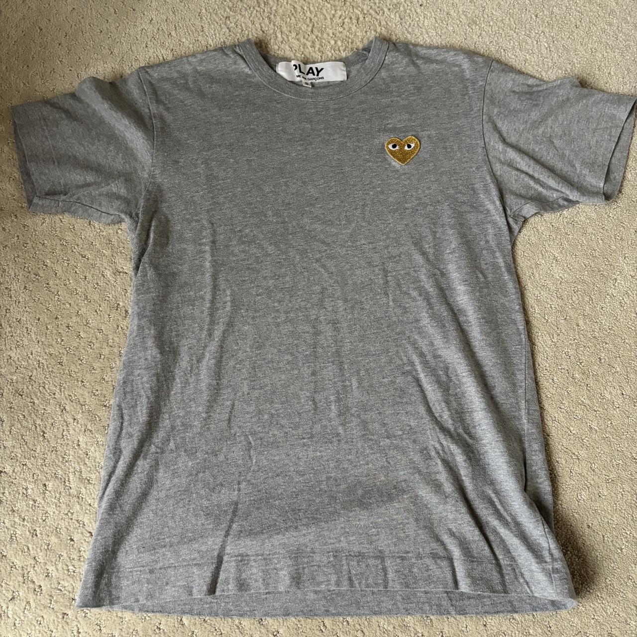 Grey CDG play Tshirt Size: S (true to size / 0.5... - Depop