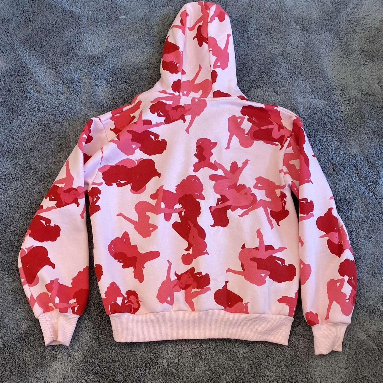 Named Collective Women's Pink and Red Hoodie | Depop