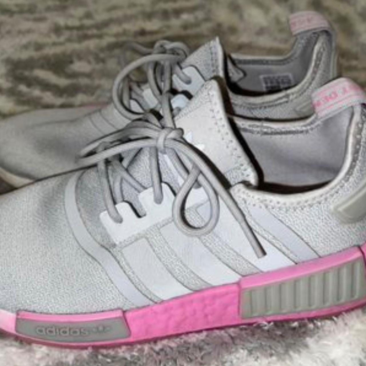 Adidas grey pink trainers online