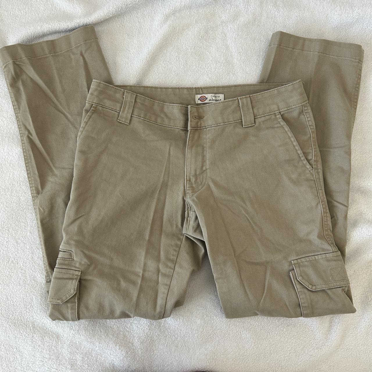 khaki dickies for women. cargo relaxed fit. all... - Depop