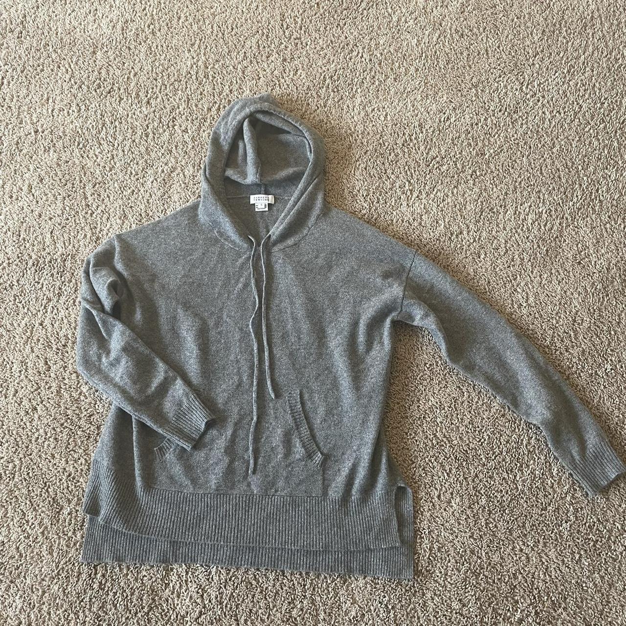 Barney’s New York 100% cashmere hoodie with front... - Depop