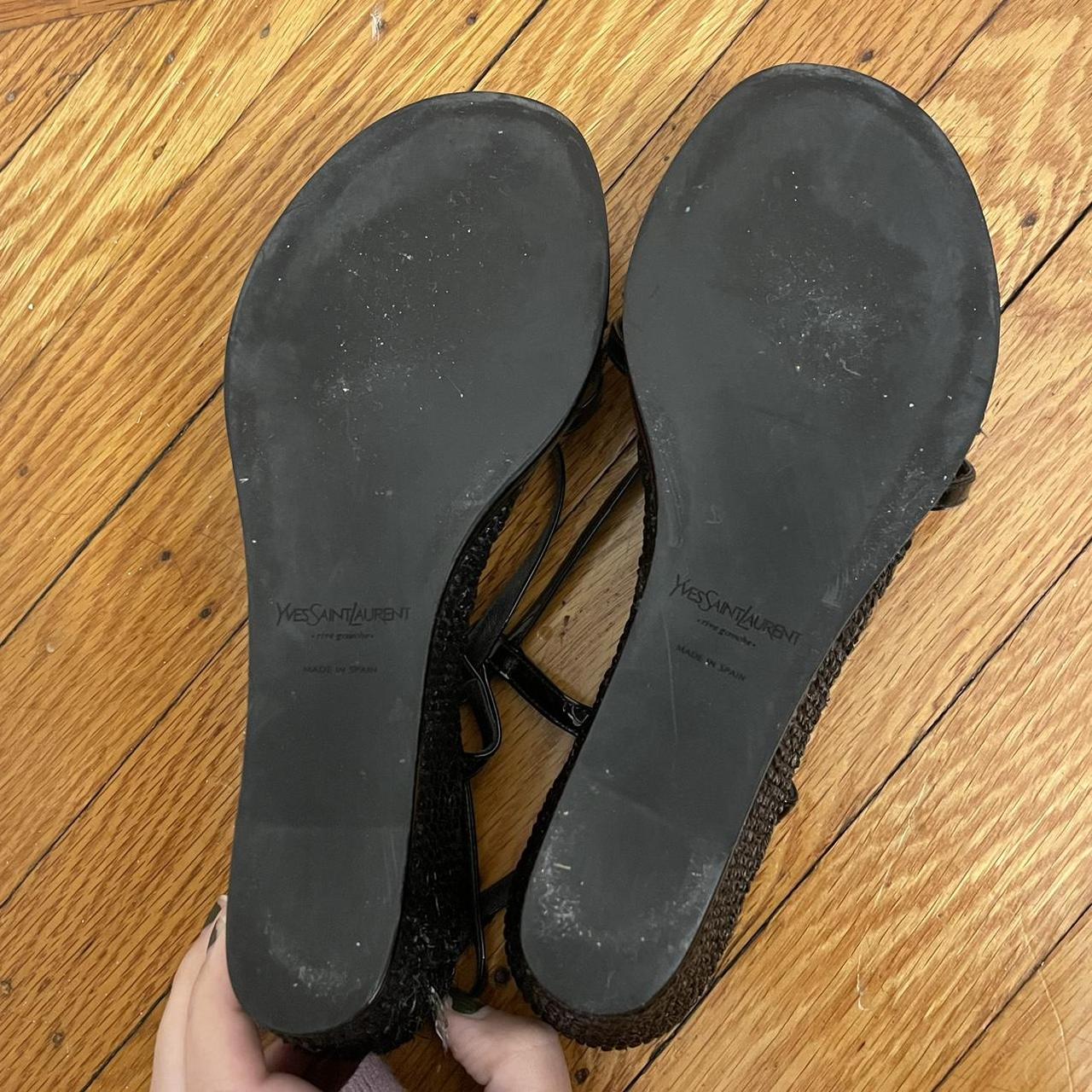 Yves Saint Laurent Women's Black Mules Depop