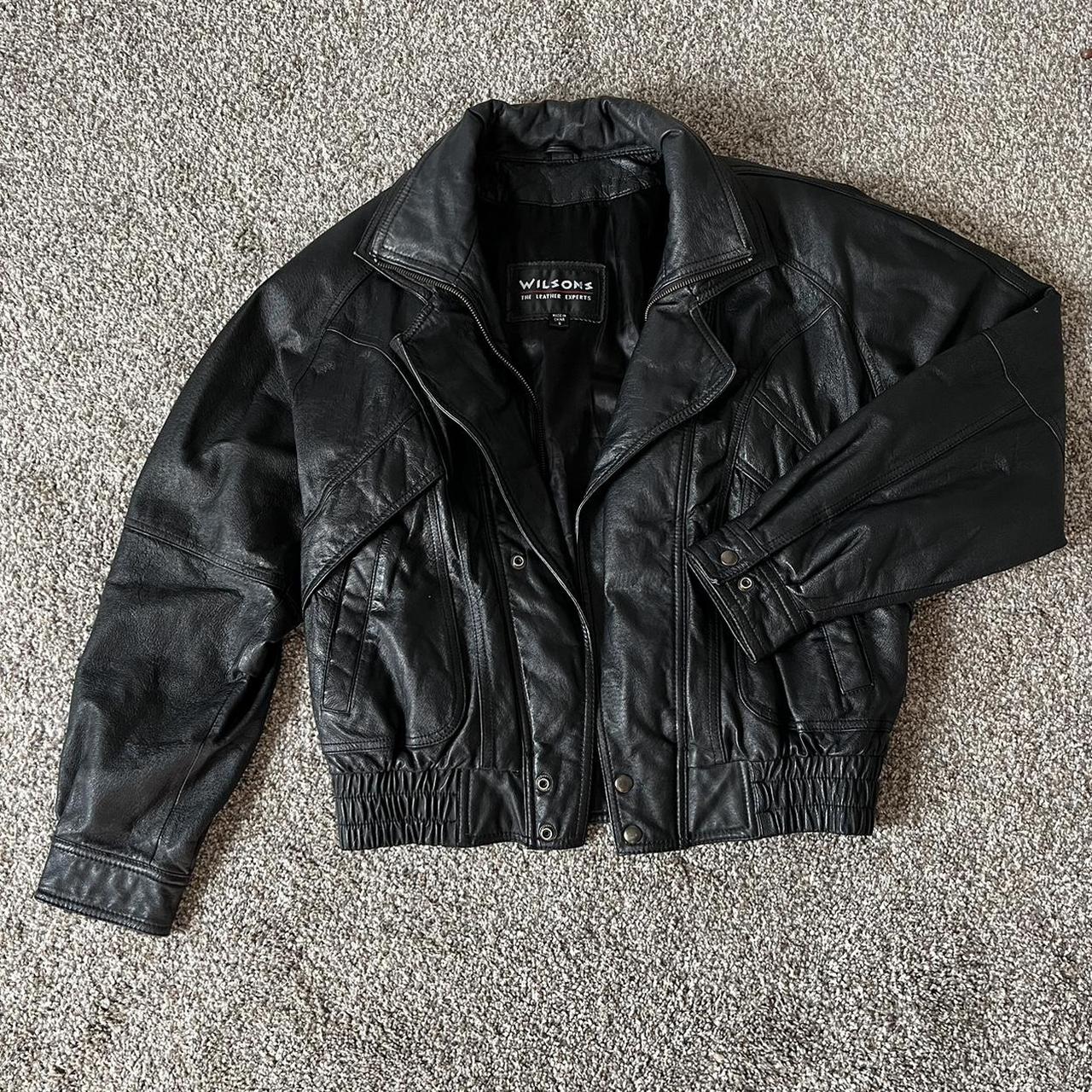 Wilson’s Leather Men's Black and Grey Jacket