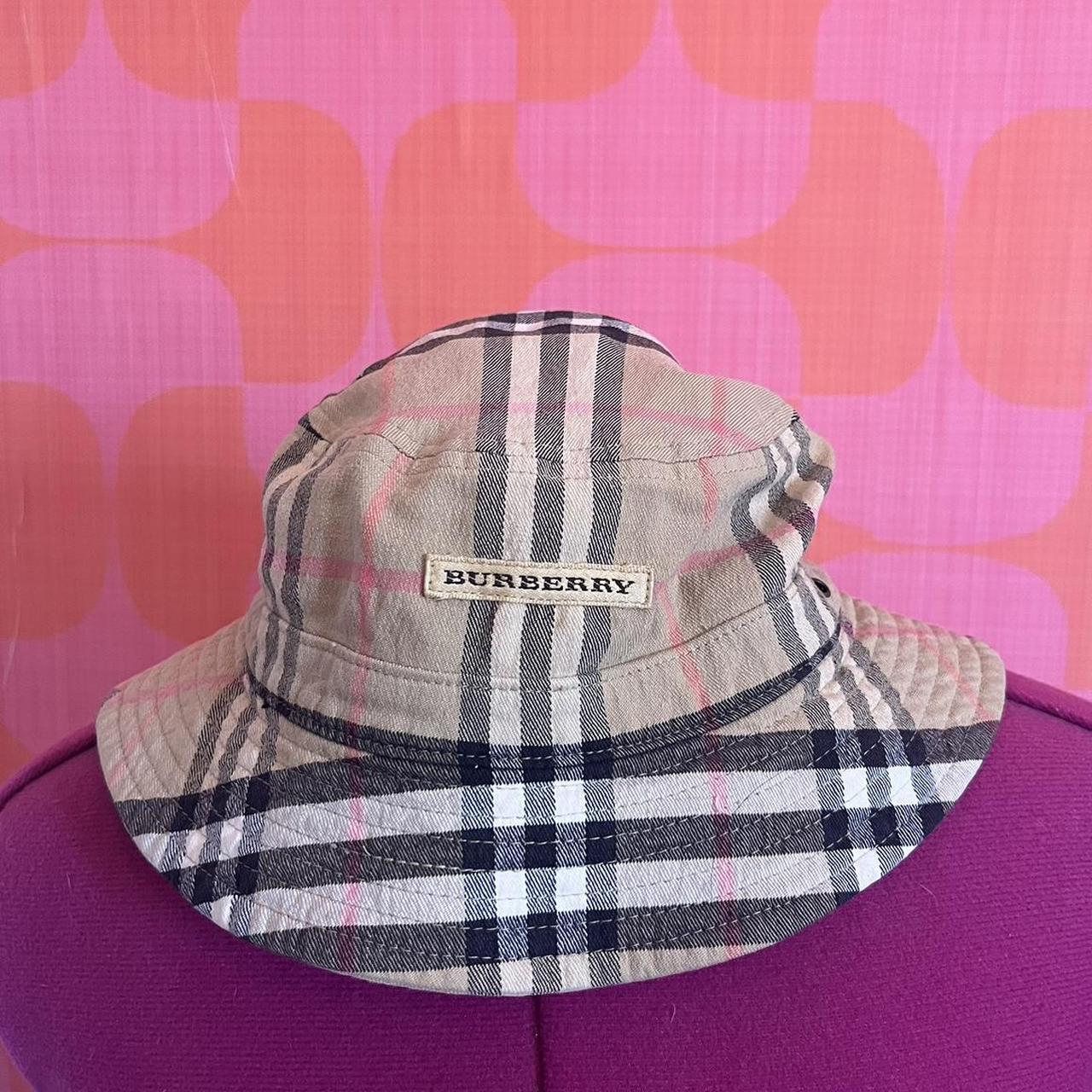 Tan and multicolor wool Burberry Golf bucket hat